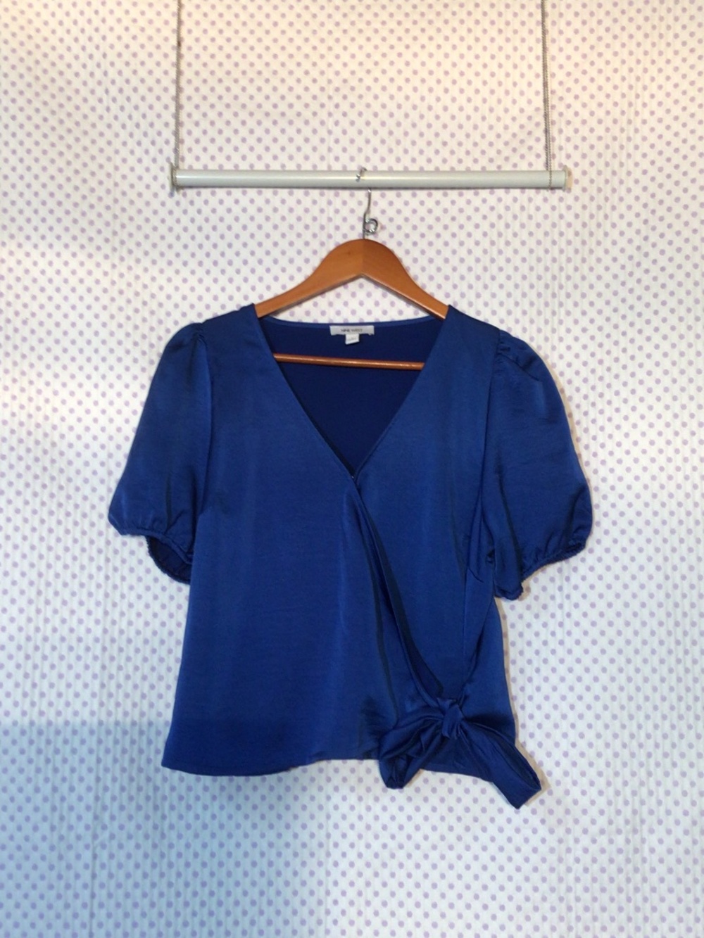 Nine West royal blue wrap blouse